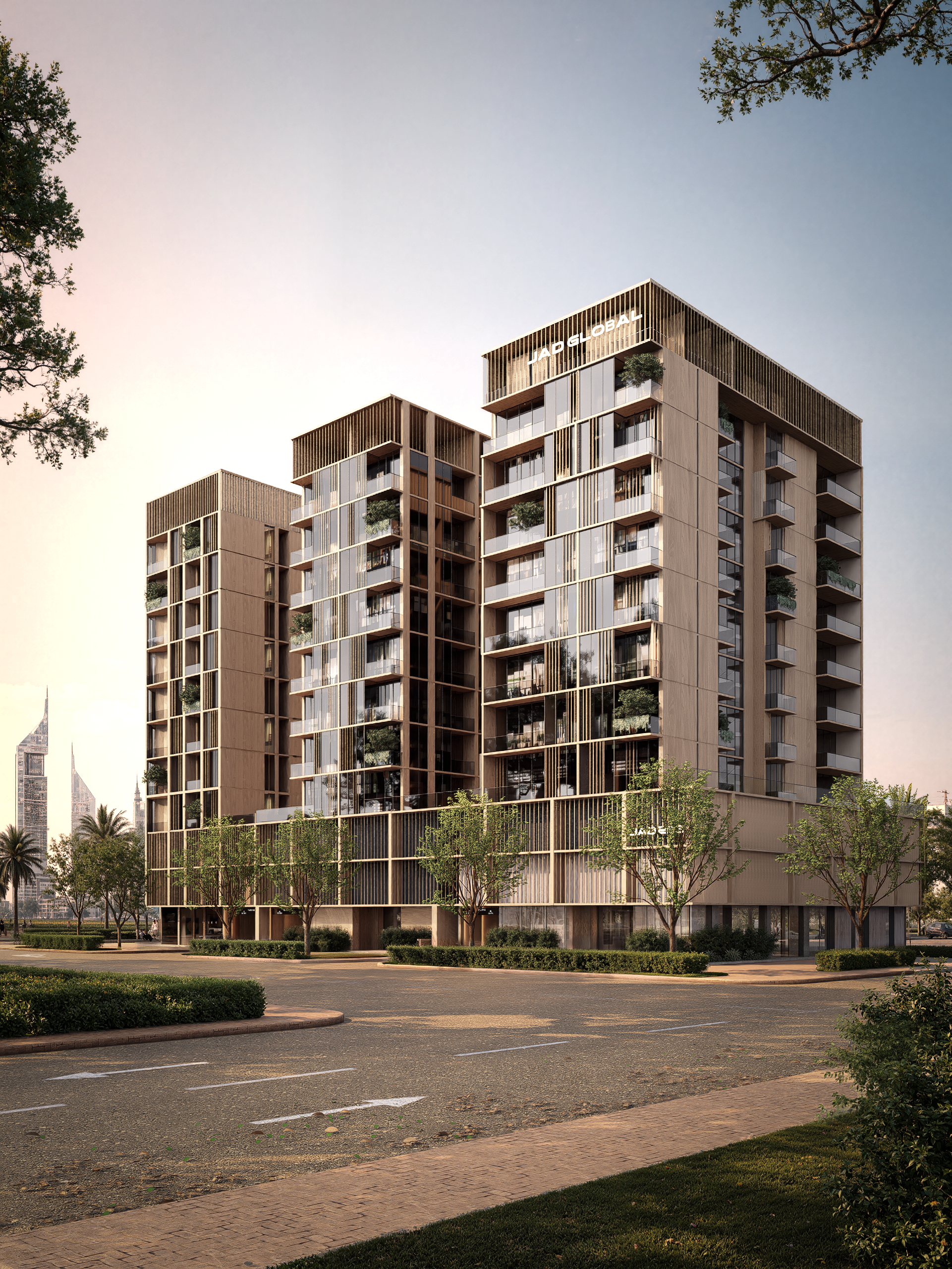 Rendu architectural extérieur JAD 288 à Jumeirah Garden City, Dubaï